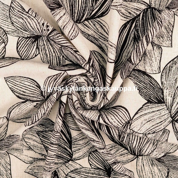 Viskoosi-pellava Kukka Firenze