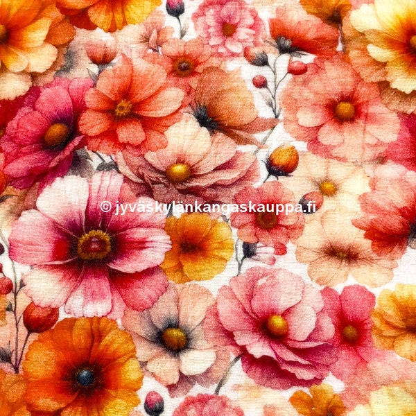 Double Gauze tuplaharsokangas Summer Blossom