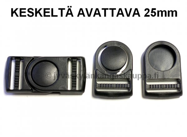 Muovinen kiinnitys klipsi 25mm keskelt&auml; avattava