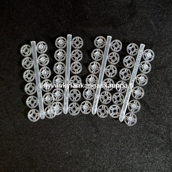 Ommeltavat muovinepparit 7mm l&auml;pin&auml;kyv&auml; 24kpl