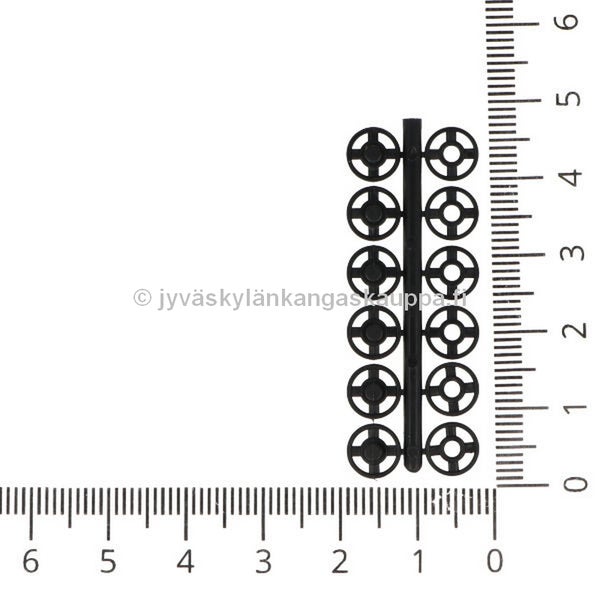 Ommeltavat muovinepparit 7mm musta 24kpl