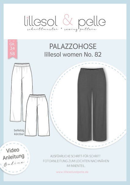 lillesol & pelle kaava 82 PALAZZOHOSE suorat housut ja shortsit