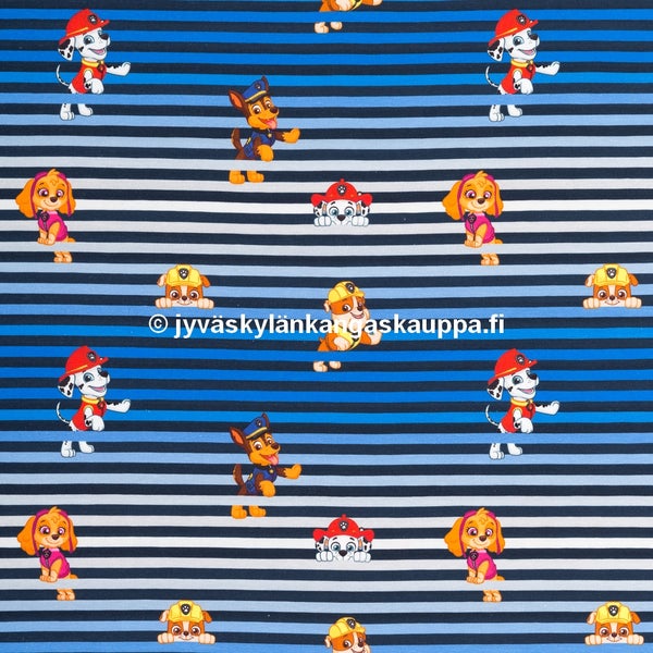 Digiprintti trikoo Ryhm&auml; Hau SININEN RAITA