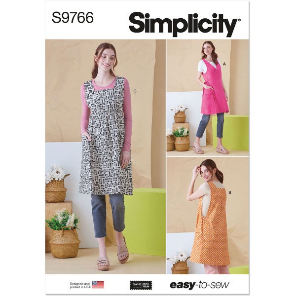 Simplicity kaava 9766 Misses Easy Tabard Aprons (HYLLYSS&Auml;)