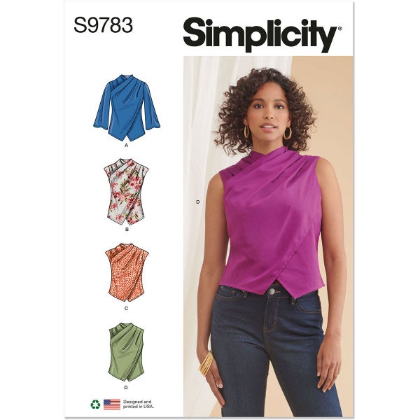 Simplicity kaava 9783 Misses Tops (HYLLYSS&Auml;)