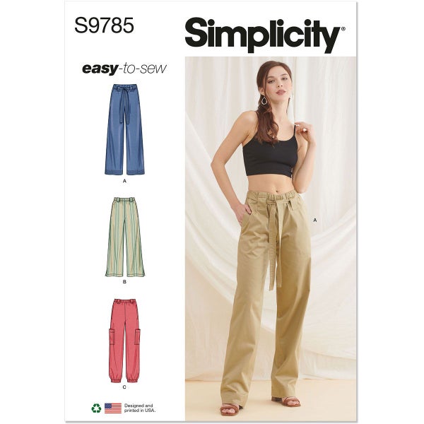 Simplicity kaava 9785 Misses Easy Trousers (HYLLYSS&Auml;)