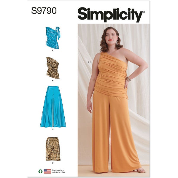 Simplicity kaava 9790 Womens Plus Size Knit Tops, Trousers and Skirt