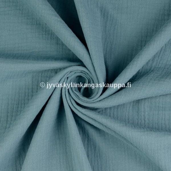 Double Gauze tuplaharsokangas Green Blue