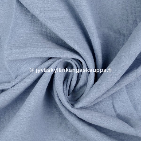 Double Gauze tuplaharsokangas Siniharmaa