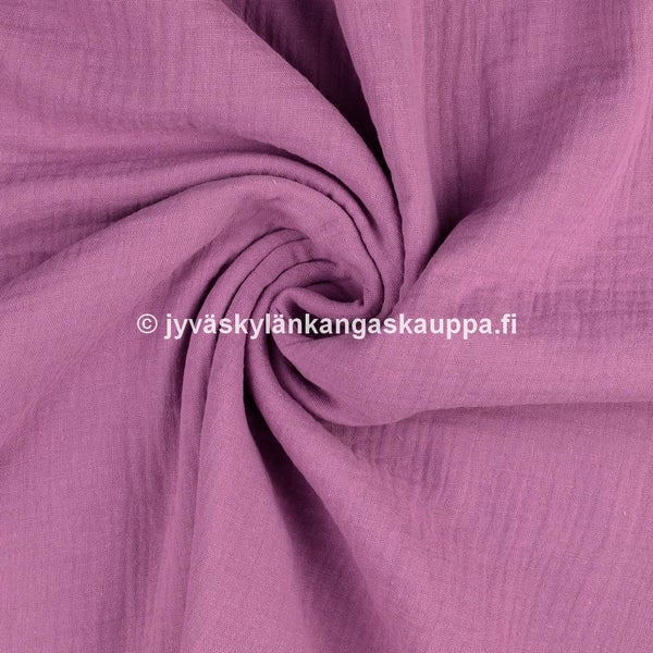 Double Gauze tuplaharsokangas Tumma Roosa