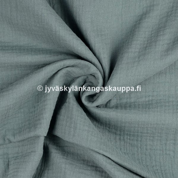 Double Gauze tuplaharsokangas Tumma Salvia