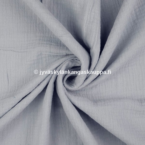 Double Gauze tuplaharsokangas Vaaleanharmaa (90cm valmispala)