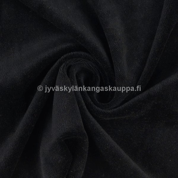 Velour kangas Musta