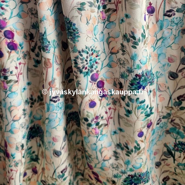 Joustava Viskoosikangas Helj&auml; Pastelli Vihre&auml;