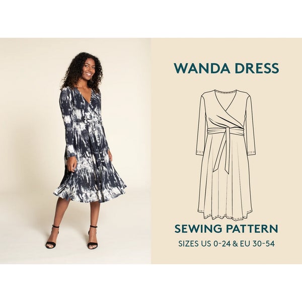 Wardrobe by Me kaava WANDA WRAP Dress sizes 0-24 (EU 30-54)