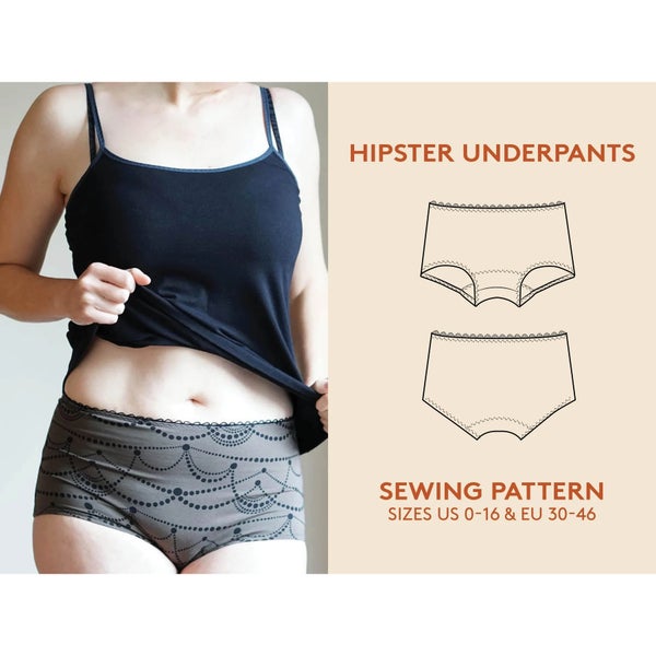 Wardrobe by Me kaava Hipster Underpants sizes 0 - 20 ( EU 30 - 54)