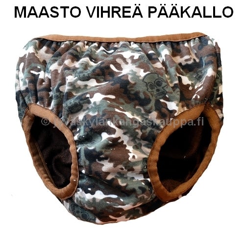 PUL LAMINOITU TRIKOO maasto vihre&auml; p&auml;&auml;kallo