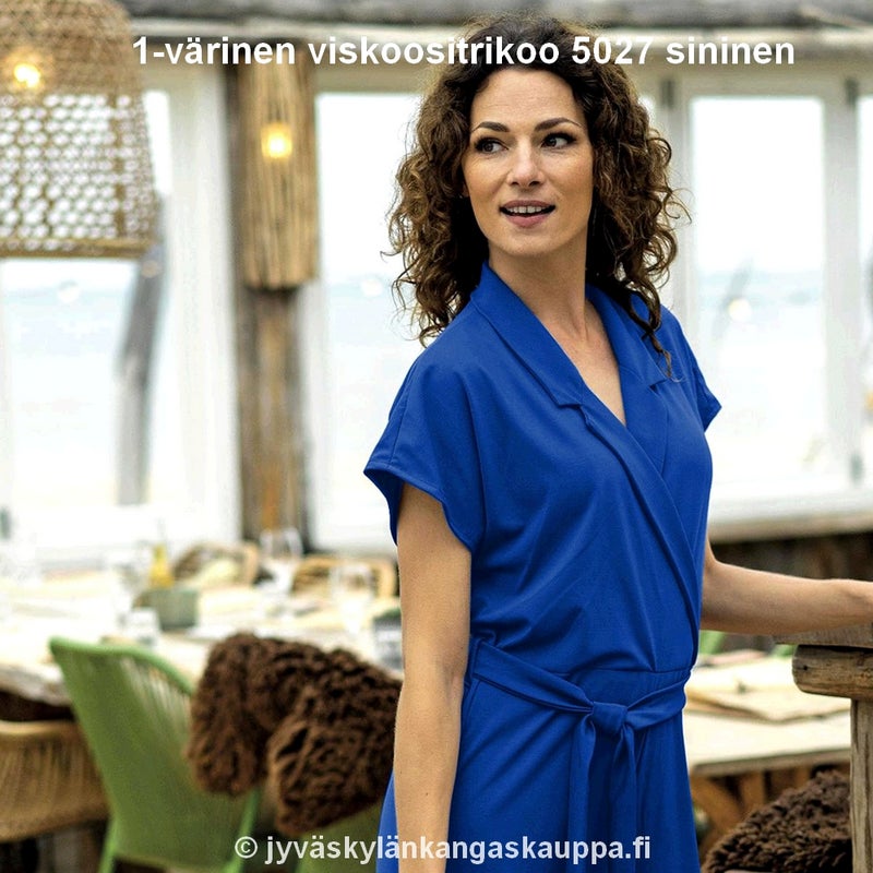 1-v&auml;rinen viskoositrikoo 5027 sininen