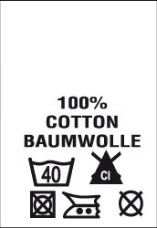 100% puuvilla, 40-asteen pesu