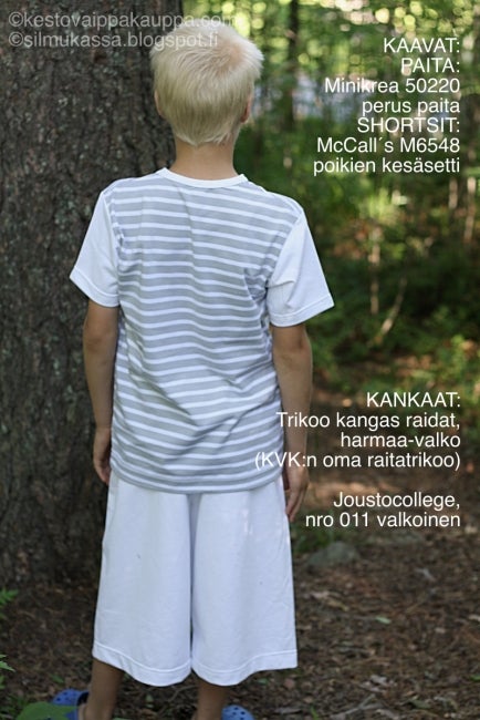 Trikoo kangas Raidat TURKOOSI (1,5m valmispala)pahvin&ouml;yt&auml;&auml;