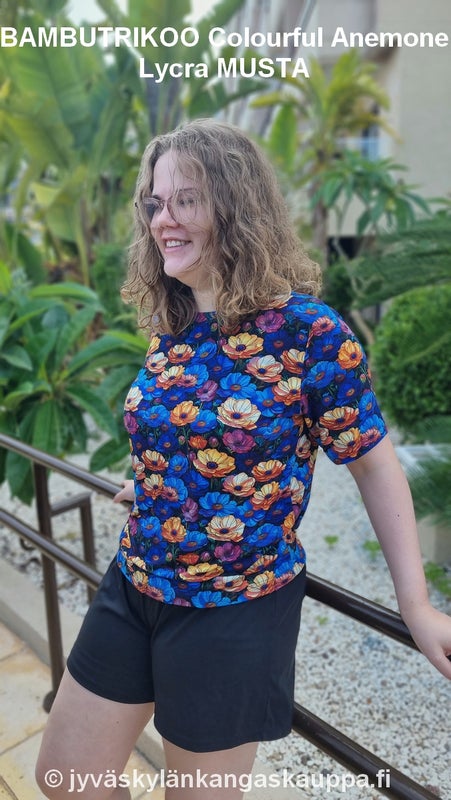 BAMBUTRIKOO Colourful Anemone sek&auml; Lycra MUSTA
