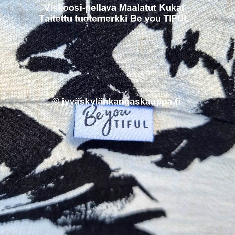Viskoosi-pellava Maalatut Kukat sek&auml; Taitettu tuotemerkki Be you TIFUL