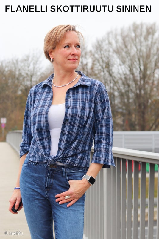 Kevyt Flanelli Skottiruutu Sininen