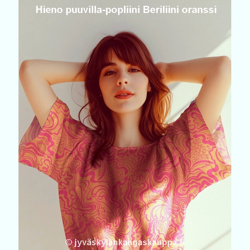 Hieno puuvilla-popliini Beriliini Oranssi