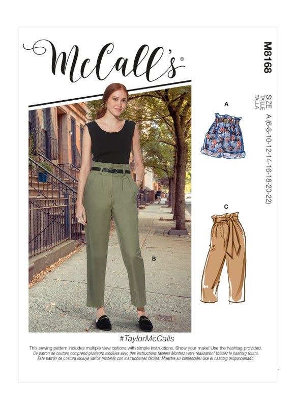 McCALL&acute;s kaava M8168 Misses Shorts, Pants & Sash