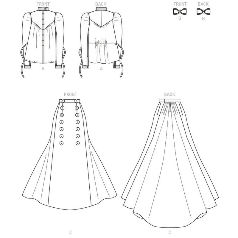 McCALL&acute;s kaava M8231 1890s Blouse and Skirt Costume