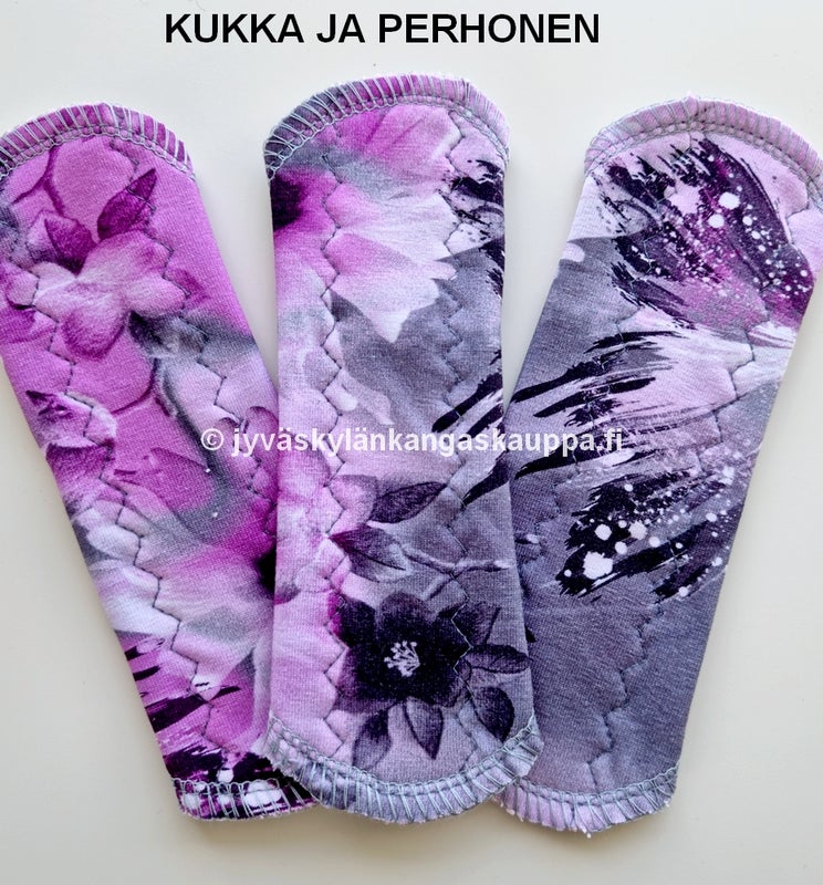 KVK PHS-pikkuhousunsuoja MINI KUKKA JA PERHONEN (violetti ja harmaa kuvioinen)