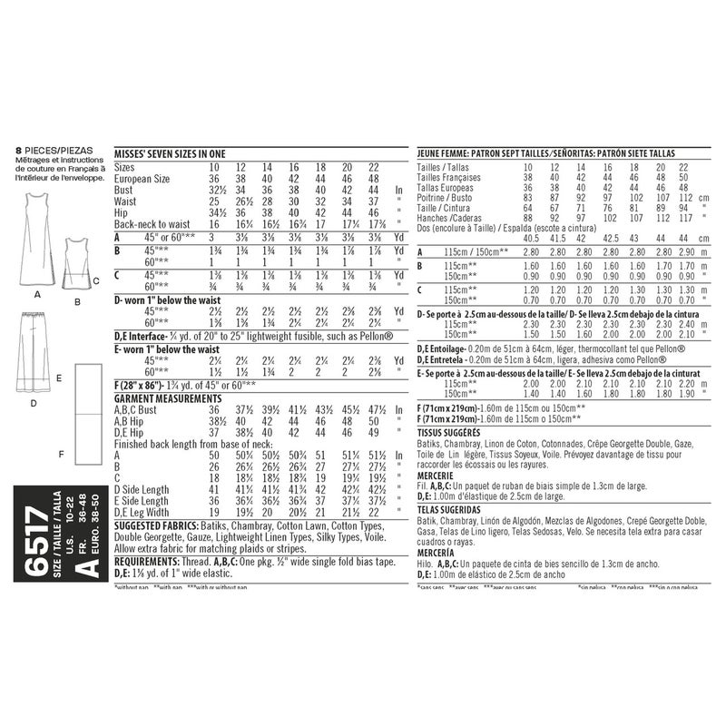 New Look kaava 6517 Dress, Tunic, Top, Pants, and Scarf