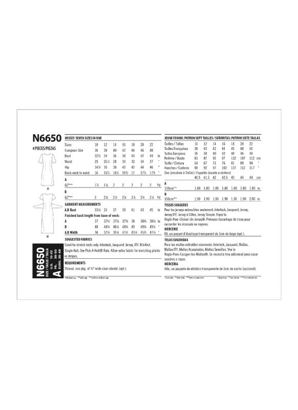 New Look kaava 6650 Misses Knit Dress with Sleeve and Length Variations