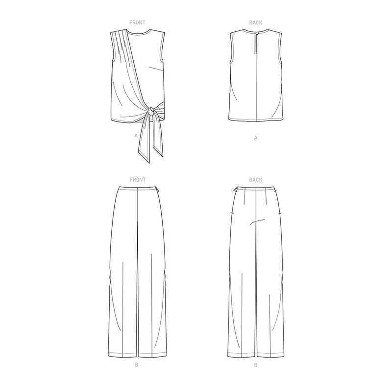 New Look kaava 6662 Misses Drape Top and Wide Leg Pants