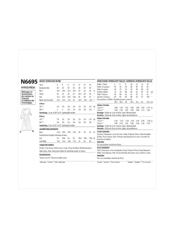 New Look kaava 6695 Misses Dresses