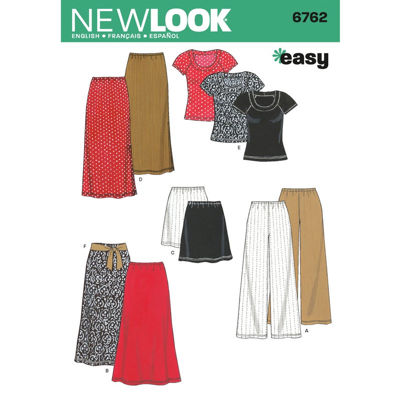New Look kaava 6762 Misses Knit Trousers, Skirt and Top