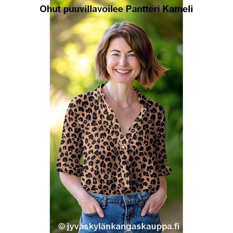 Ohut puuvillavoilee Panther Camel