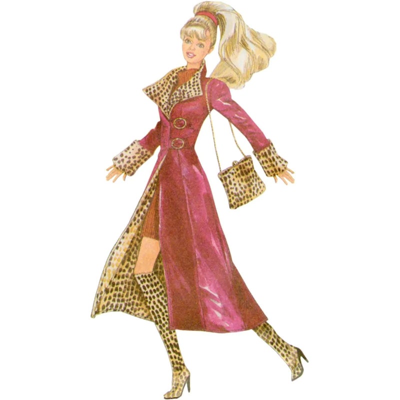 Simplicity kaava S9869 Vintage 1970s Fashion Doll Clothes