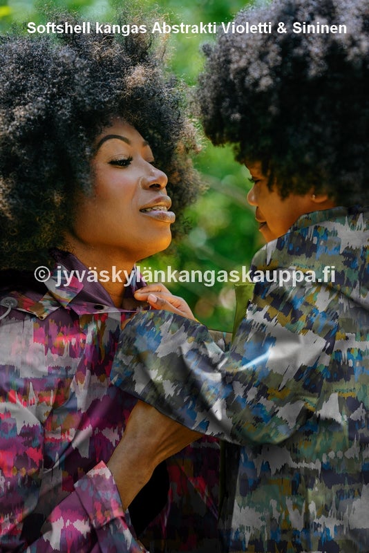 Softshell kangas Abstrakti Violetti