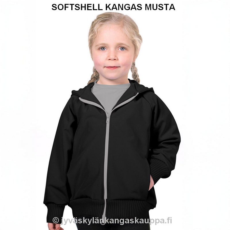 Softshell kangas MUSTA