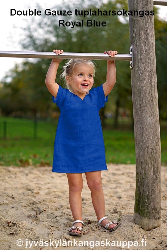 Double Gauze tuplaharsokangas Royal Blue
