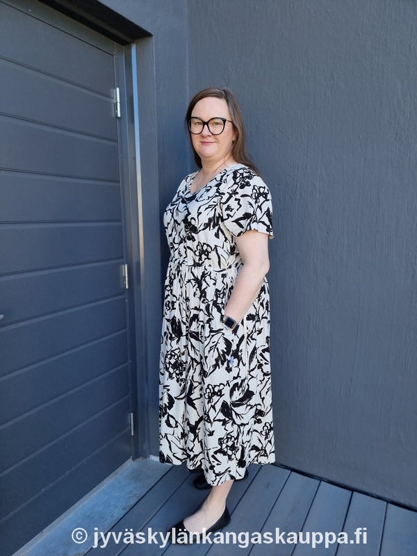 Viskoosi-pellava Maalatut Kukat