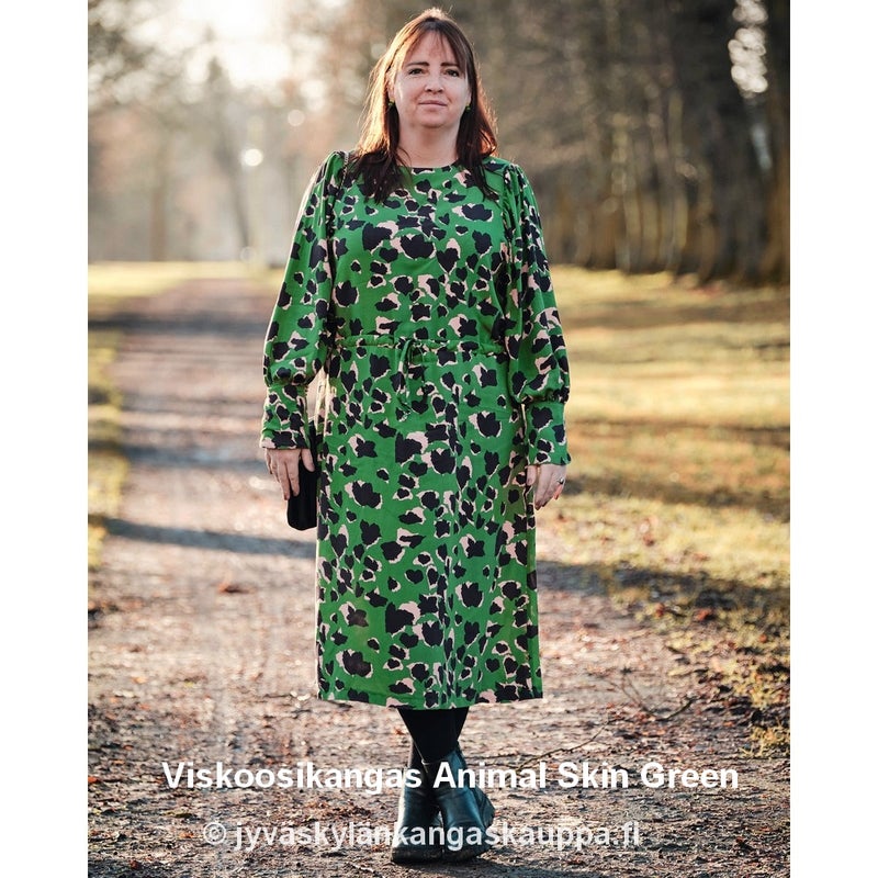 Viskoosikangas Animal Skin Green