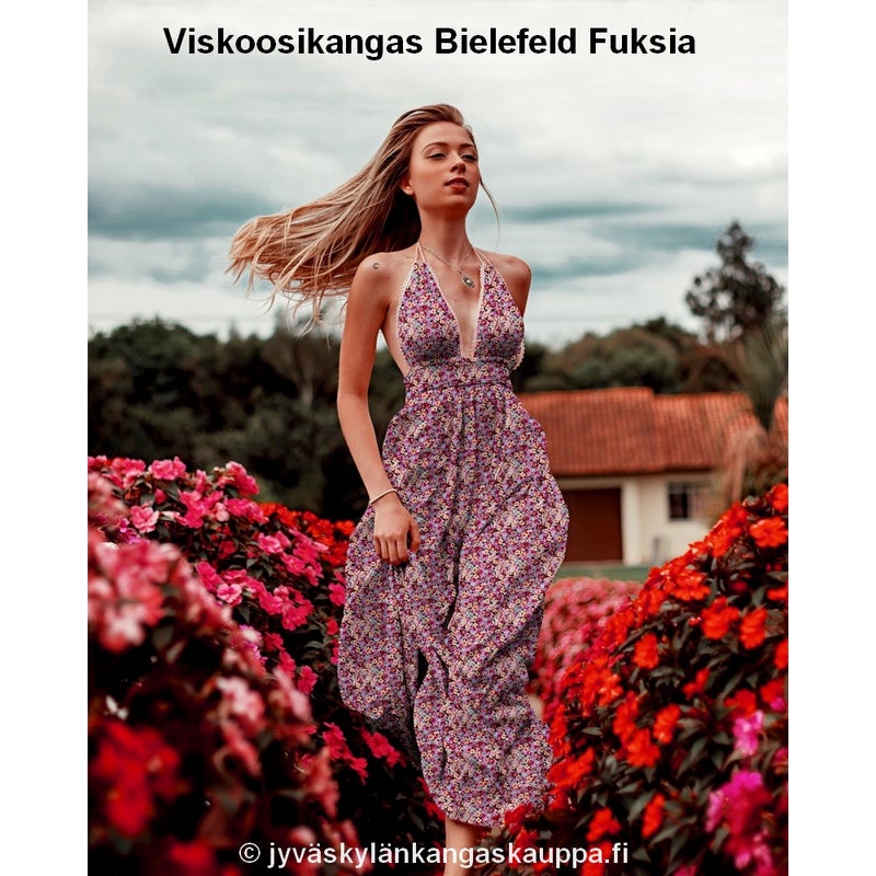 Viskoosikangas Bielefeld Fuksia