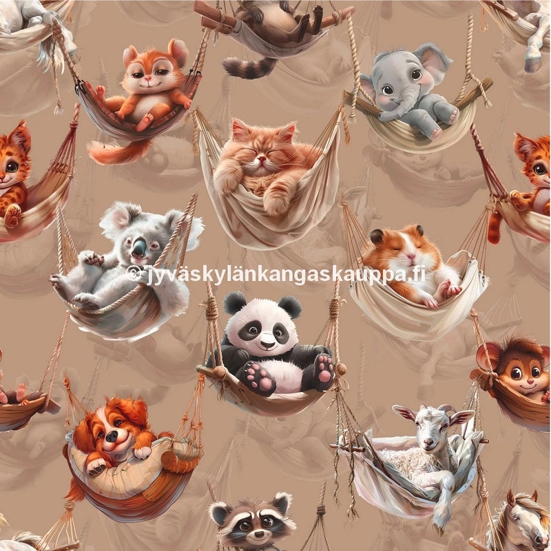 Digiprintti trikoo Lazy Animals