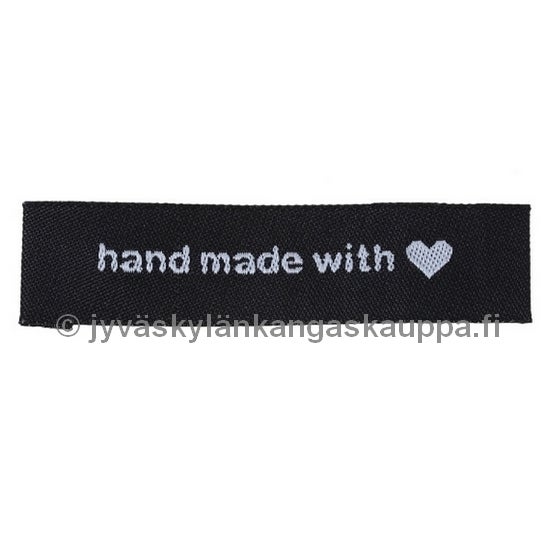 Tuotemerkki handmade with syd&auml;nkuviolla musta