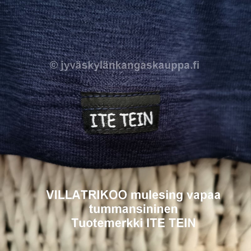 Ohut merinovilla, ribbivilla TUMMANSININEN sek&auml; Tuotemerkki ITE TEIN