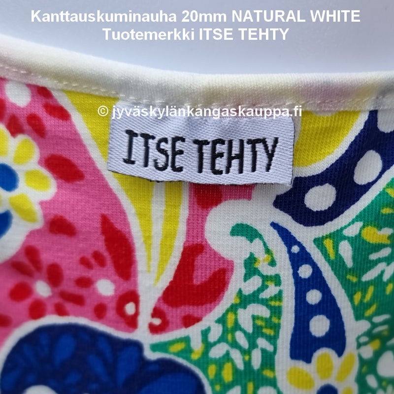 Kanttauskuminauha 20mm NATURAL WHITE sek&auml; Tuotemerkki ITSE TEHTY