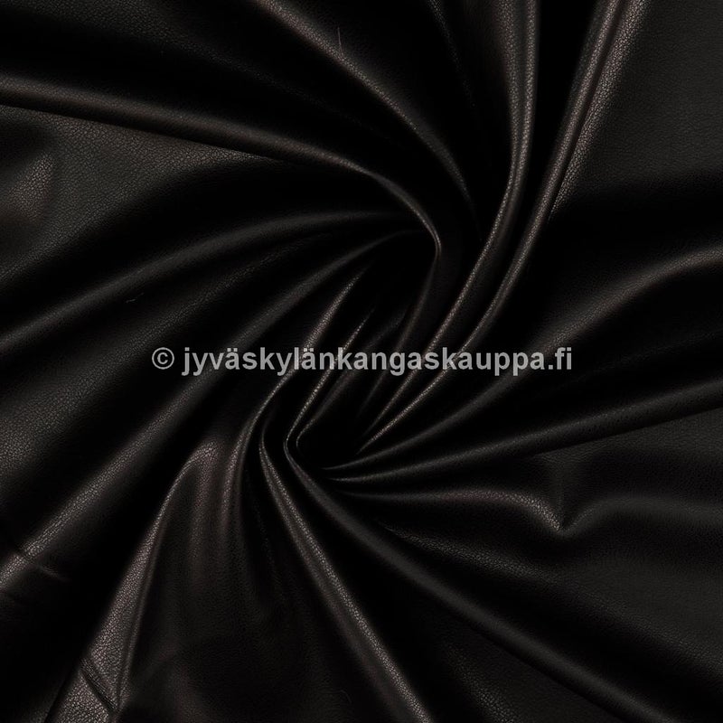 Pehme&auml; ja joustava keinonahkakangas Musta