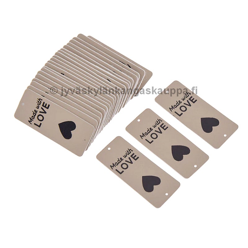 Keinonahkamerkki Handmade with PYSTY taupe